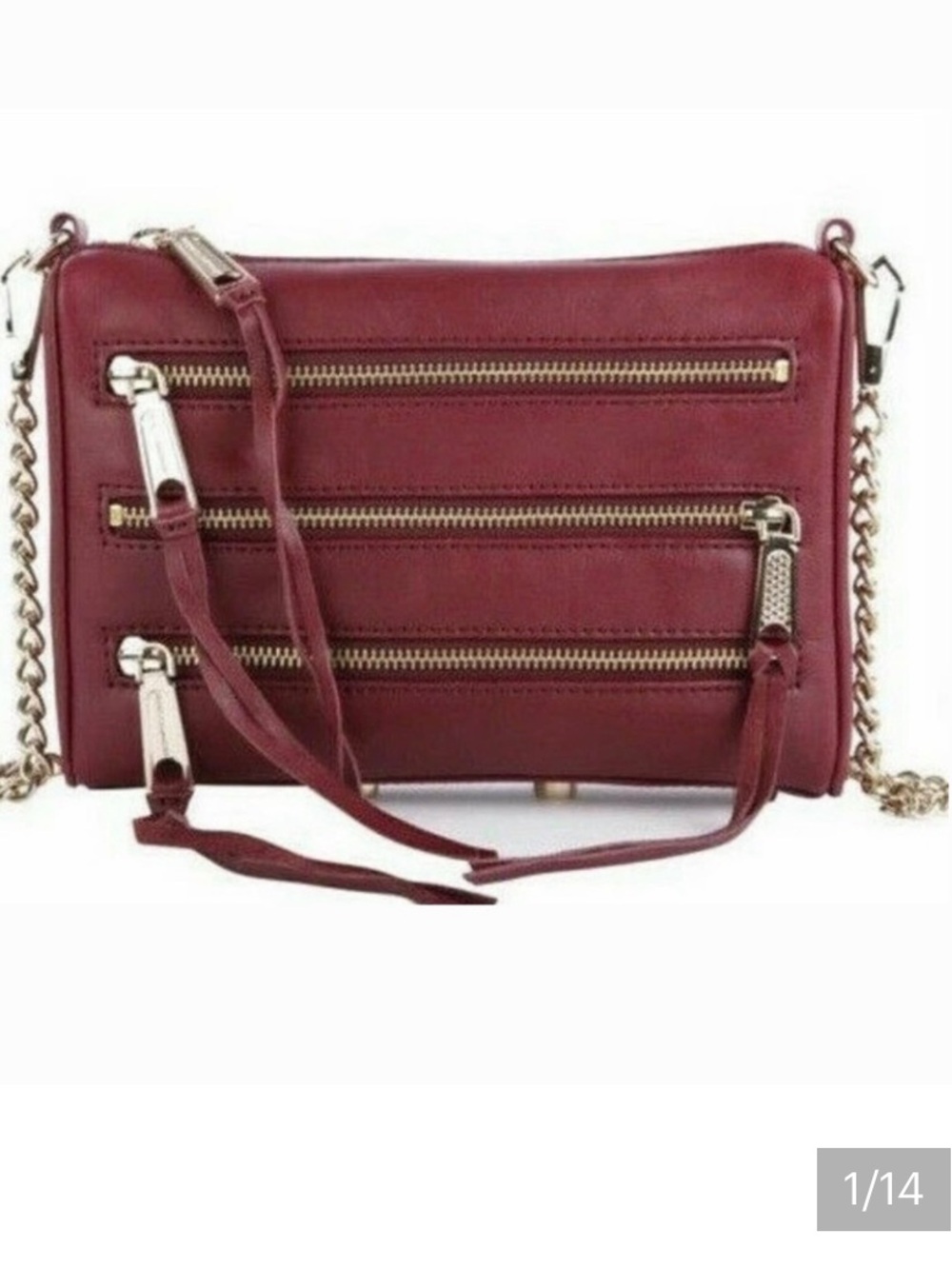 NWT Rebecca Minkoff Mini 5 Zip Pocket Chain Crossbody Crossbody Genuine Leather